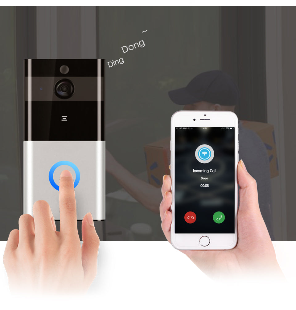 Enhance Your Home Security with the Marlboze 720P WiFi Visual Doorbell - Smart Intercom with PIR Motion Detection and Night Vision