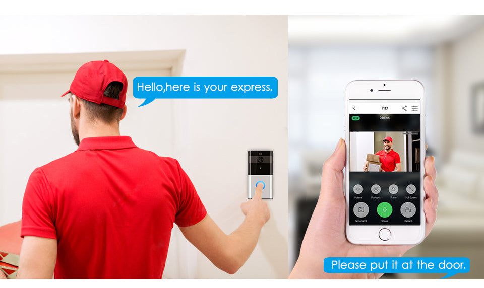 Enhance Your Home Security with the Marlboze 720P WiFi Visual Doorbell - Smart Intercom with PIR Motion Detection and Night Vision