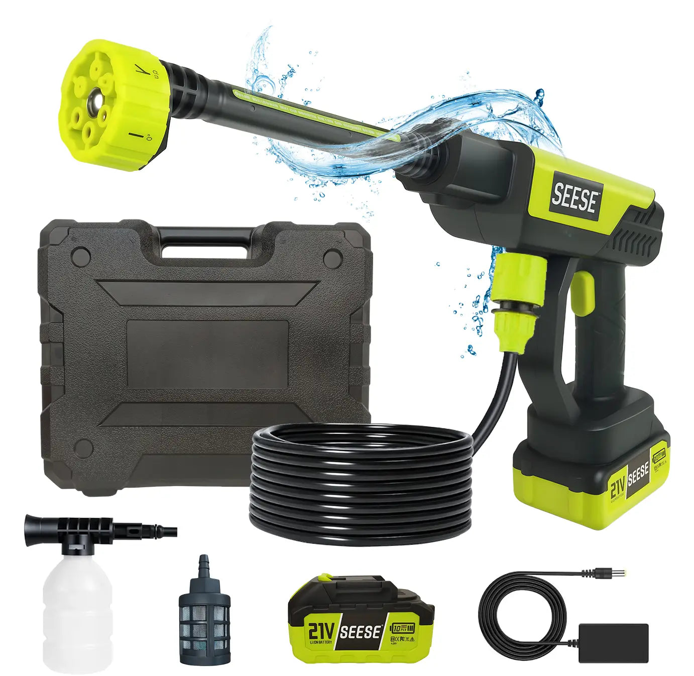 Elevate Your Cleaning Experience with the Seese Cordless Pressure Washer & Charger – Perfect for Cars, Homes, and Gardens!