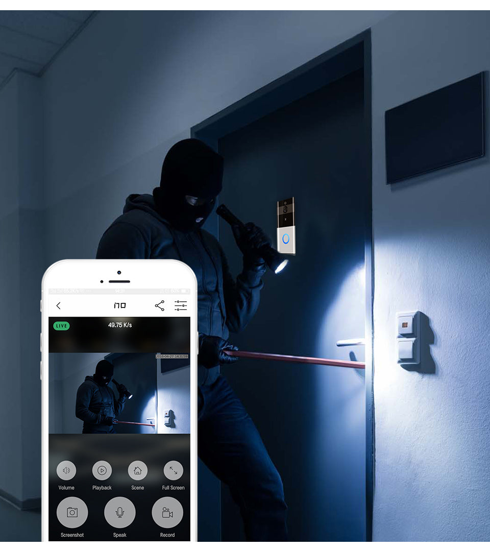 Enhance Your Home Security with the Marlboze 720P WiFi Visual Doorbell - Smart Intercom with PIR Motion Detection and Night Vision